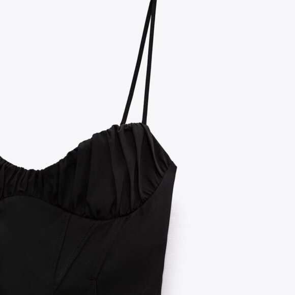 Zara dress NWT Drape Fitted Black Dress LIB XS women's dress - Picture 4 of 15
